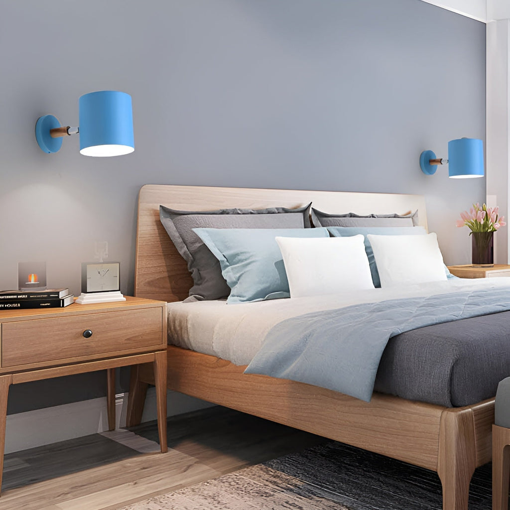 Applique murale orientable bois et métal – NordicGlow — vue de face