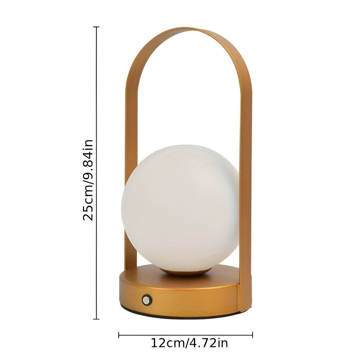 Lampe à poser sans fil dimmable acrylique et inox – OrbitaLux — détail du système de fixation