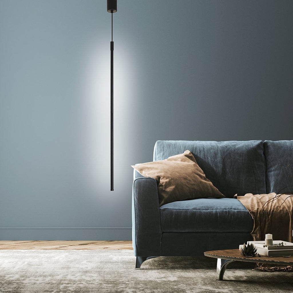 Suspension LED en aluminium thermolaqué – design minimaliste — vue de profil
