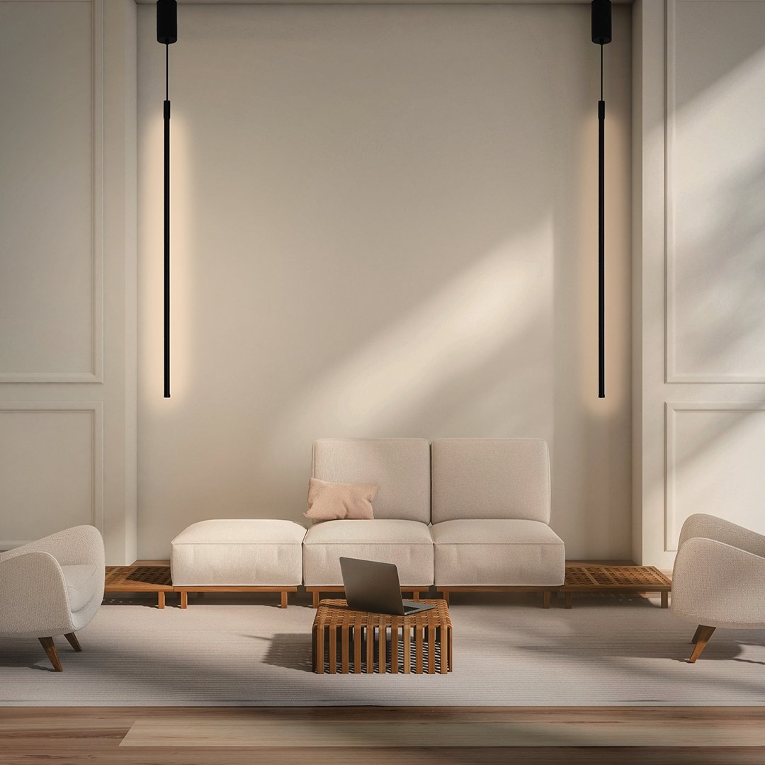 Suspension LED en aluminium thermolaqué – design minimaliste