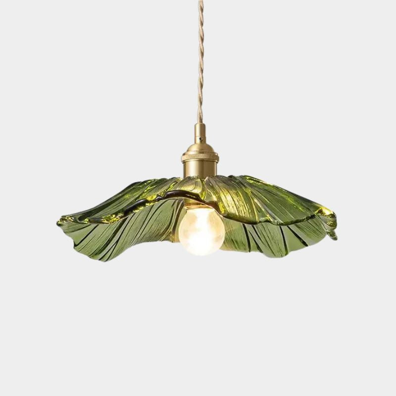 Suspension en verre sculpté forme florale Ø28 cm – Floréa