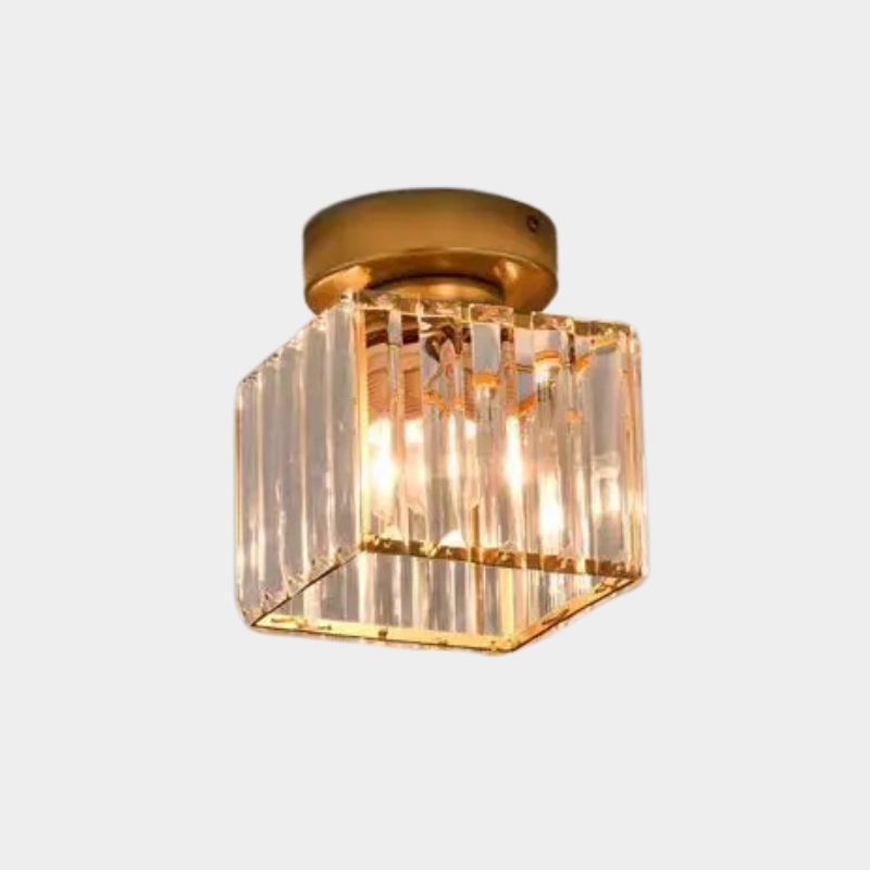 Plafonnier compact en cristal taillé et métal – Aurélia — vue de dessous (4)