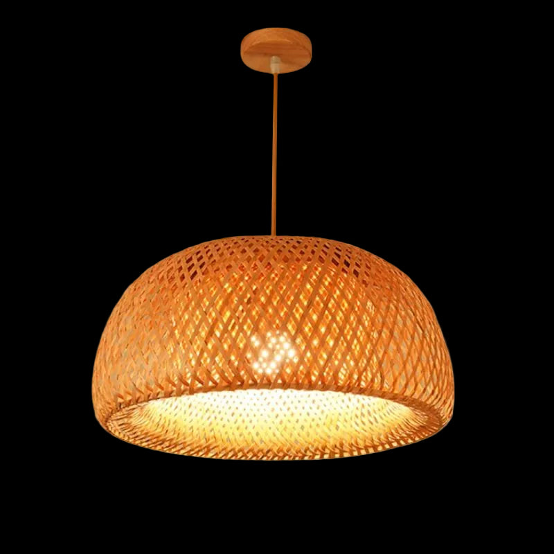 Suspension en bambou naturel tressé ajouré Ø 30 cm – Kairo