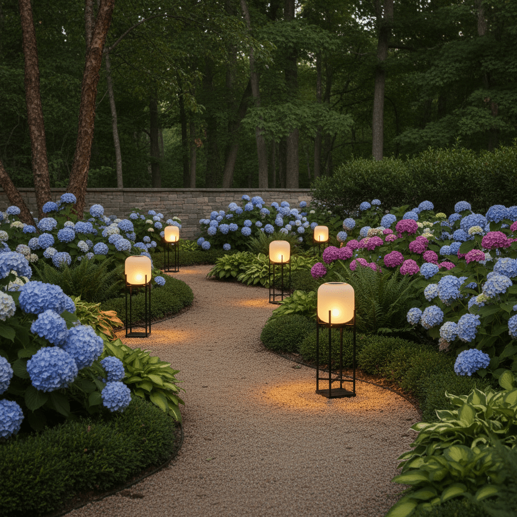 Lampadaire solaire inox et verre style lanterne – jardin — dimensions et cotes