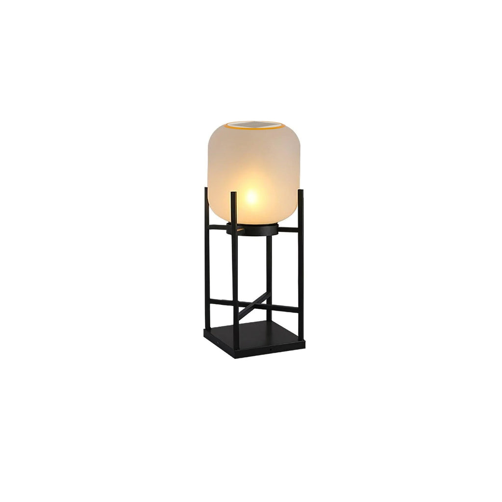 Lampadaire solaire inox et verre style lanterne – jardin — dimensions et cotes (4)
