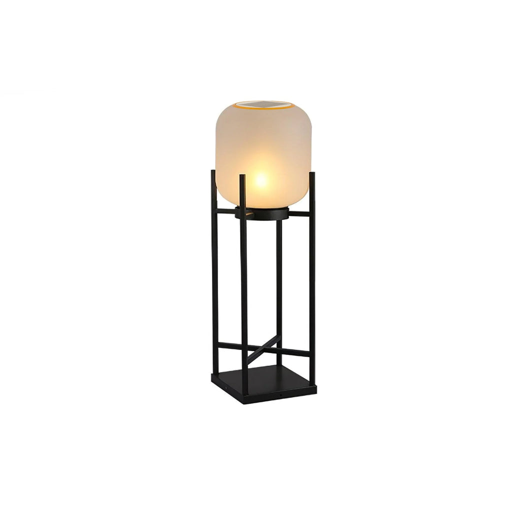 Lampadaire solaire inox et verre style lanterne – jardin — vue de dessous (4)