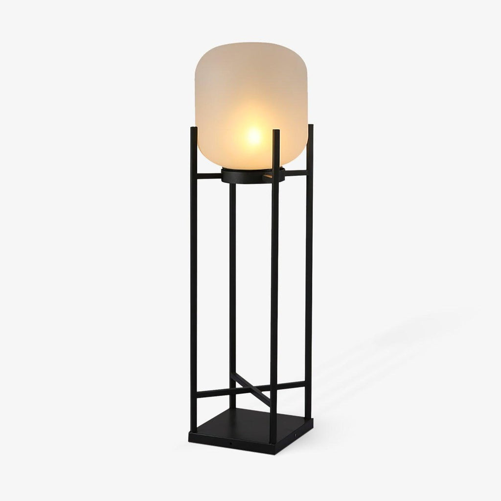 Lampadaire solaire inox et verre style lanterne – jardin
