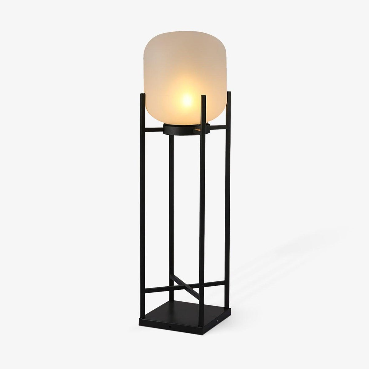 Lampadaire solaire inox et verre style lanterne – jardin