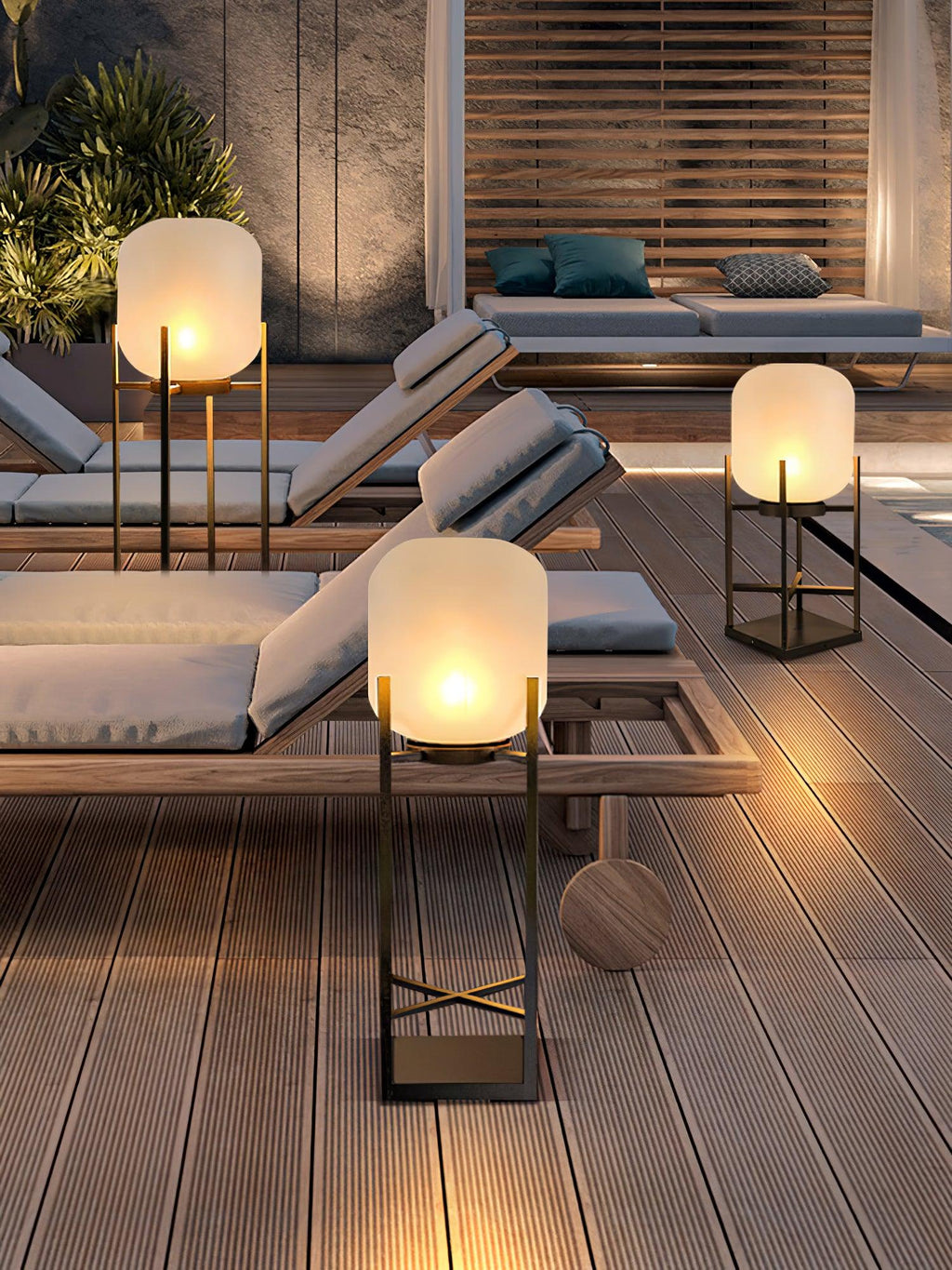 Lampadaire solaire inox et verre style lanterne – jardin — détail du système de fixation (3)
