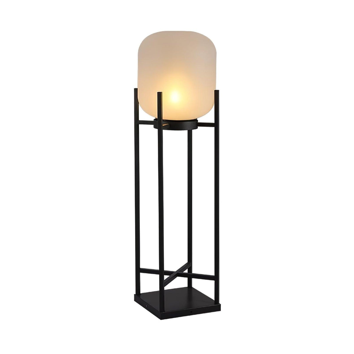Lampadaire solaire inox et verre style lanterne – jardin — vue de dessous (3)