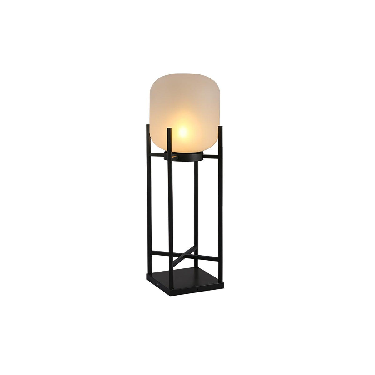 Lampadaire solaire inox et verre style lanterne – jardin — vue de profil (4)
