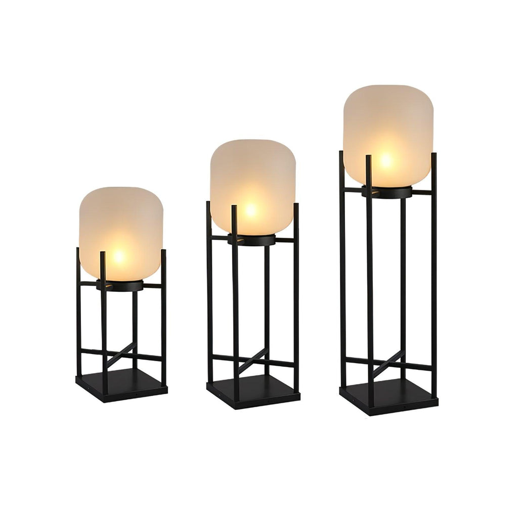 Lampadaire solaire inox et verre style lanterne – jardin — détail de la matière (3)