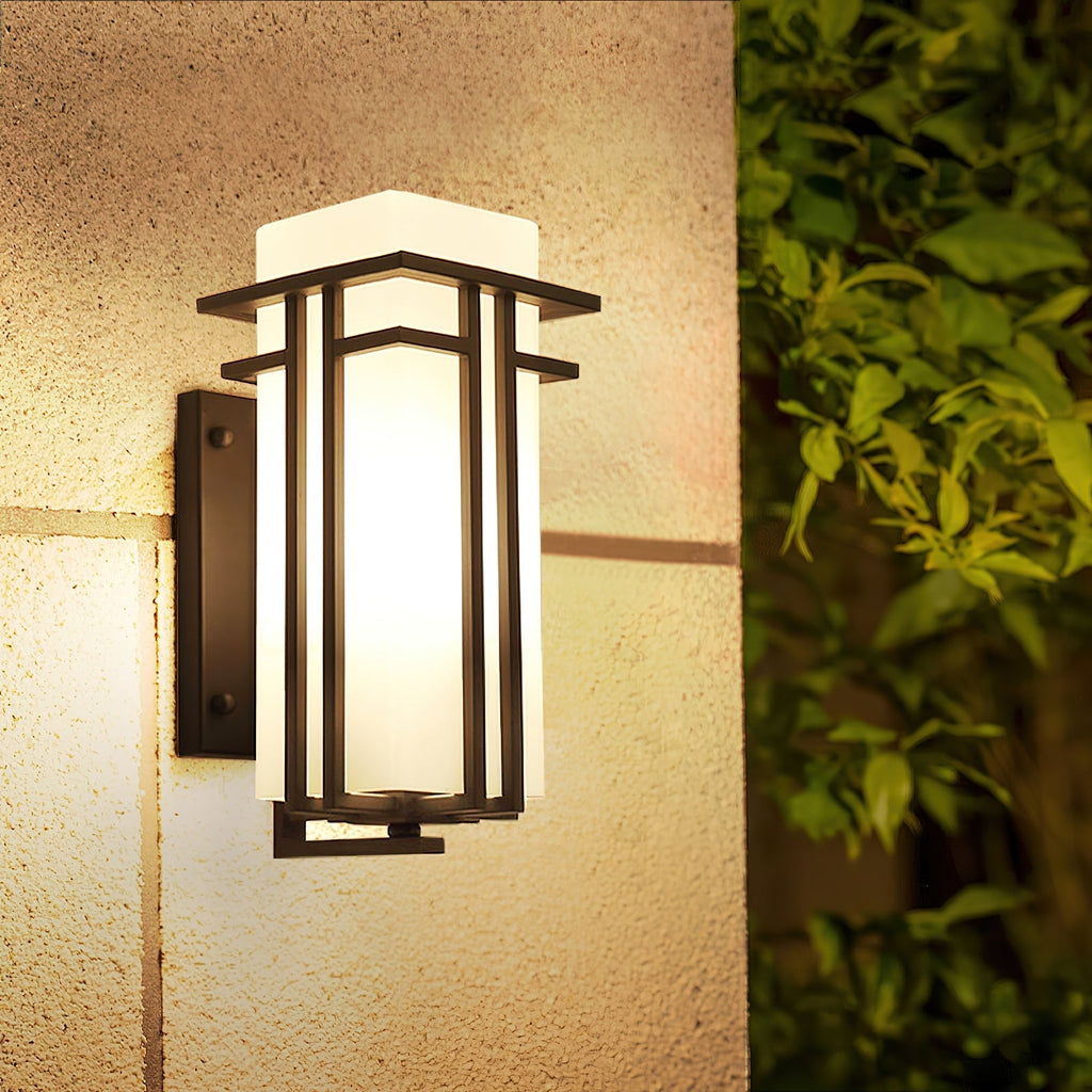 Applique murale extérieure LED en fer mono-pièce rétro – Linden — dimensions et cotes (2)