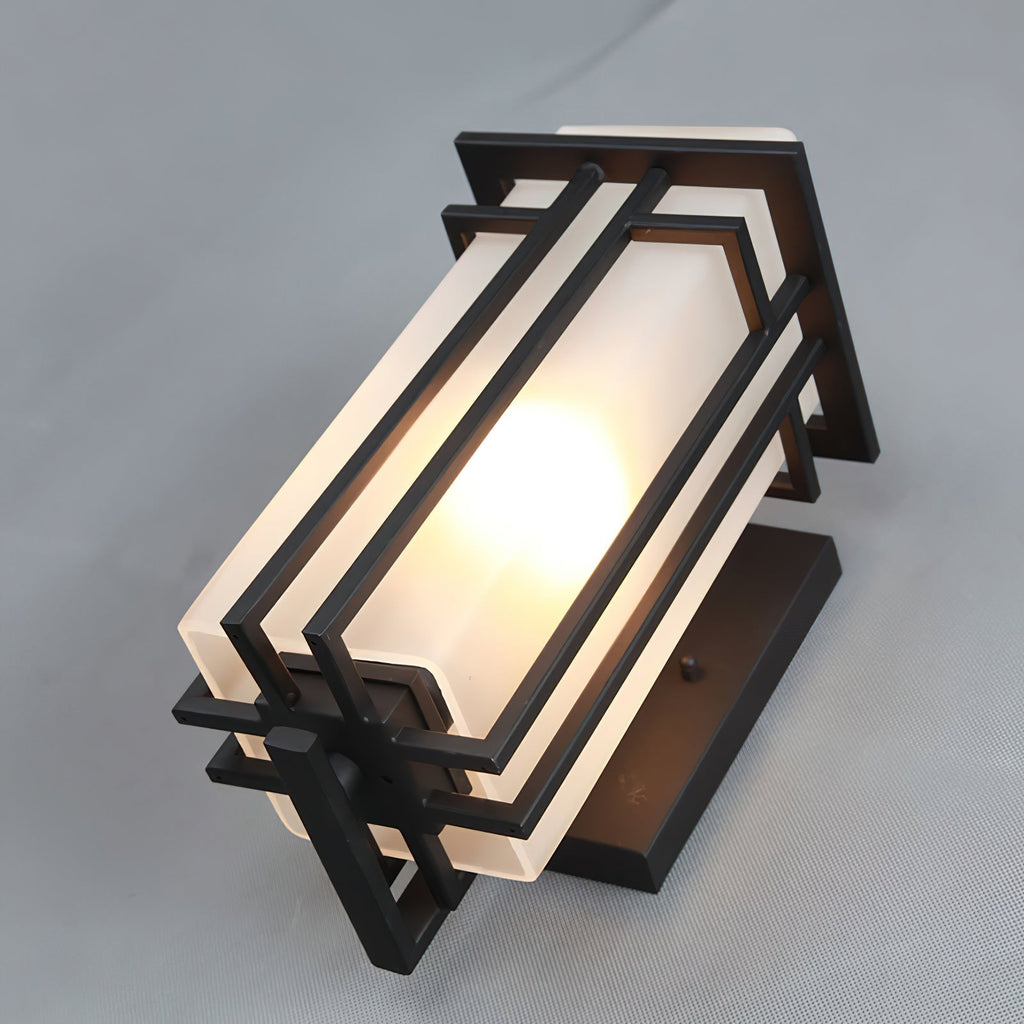Applique murale extérieure LED en fer mono-pièce rétro – Linden — vue de profil (2)