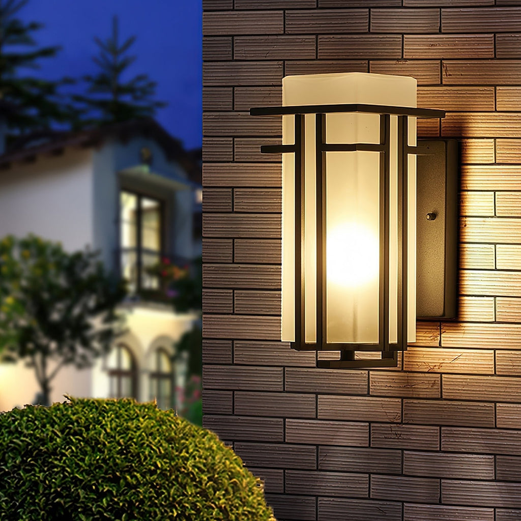 Applique murale extérieure LED en fer mono-pièce rétro – Linden — vue de face