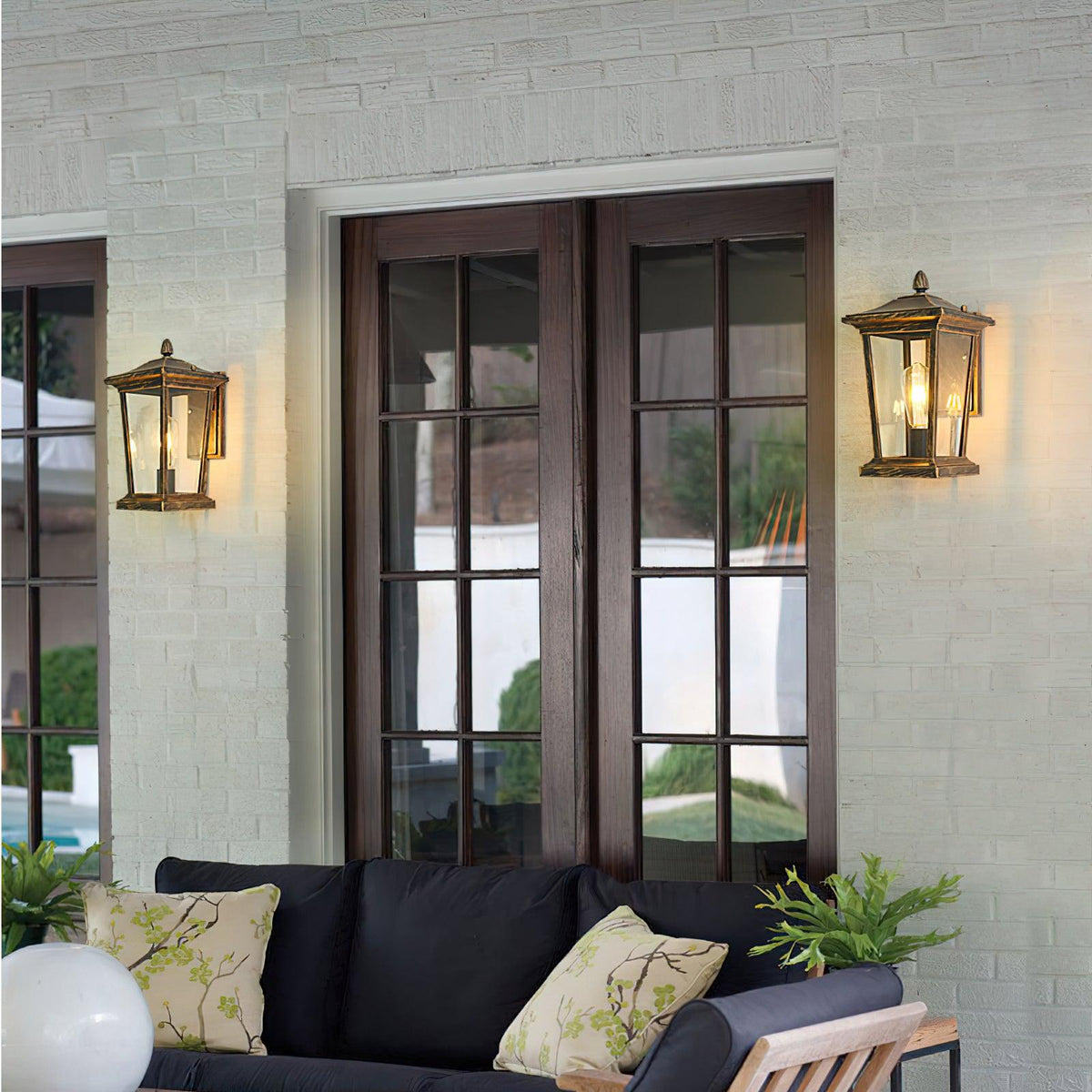 Applique murale cage en aluminium poli noir – Lodge Birdcage — vue de trois quarts