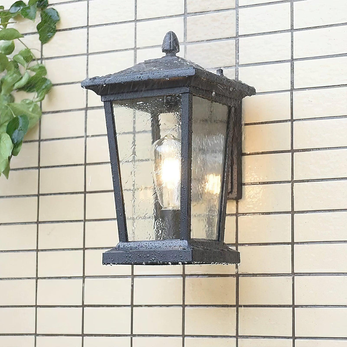 Applique murale cage en aluminium poli noir – Lodge Birdcage — allumé en situation