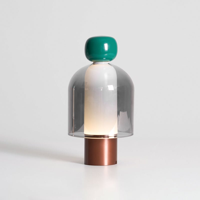 Lampe à poser rechargeable en verre coloré – Lumina Joy — détail de la finition (7)