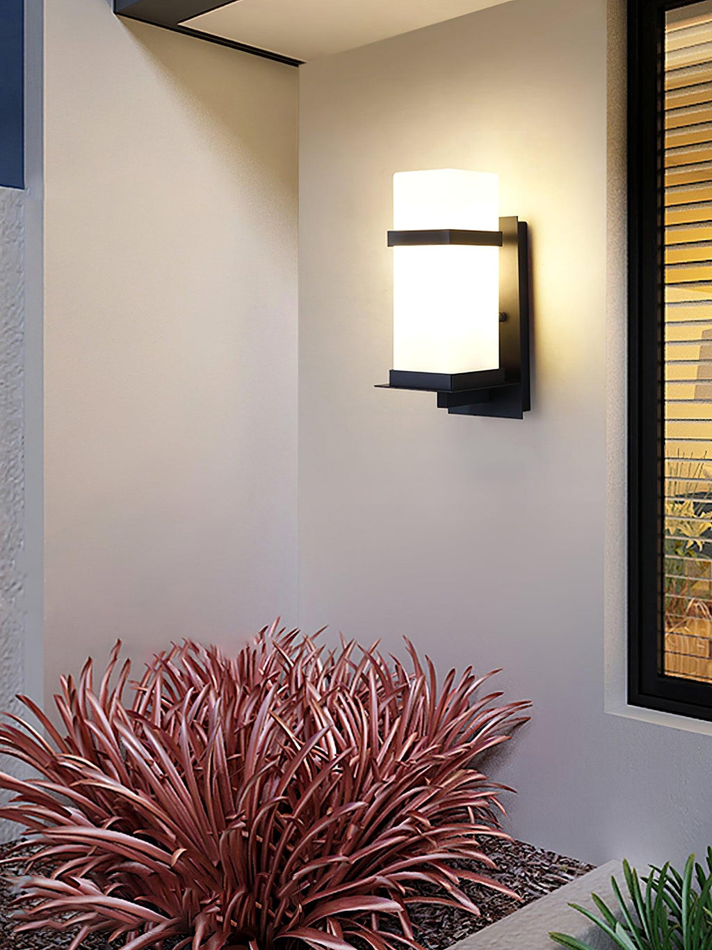 Applique murale extérieure LED cadre métal et verre – Mcdade — détail de la matière
