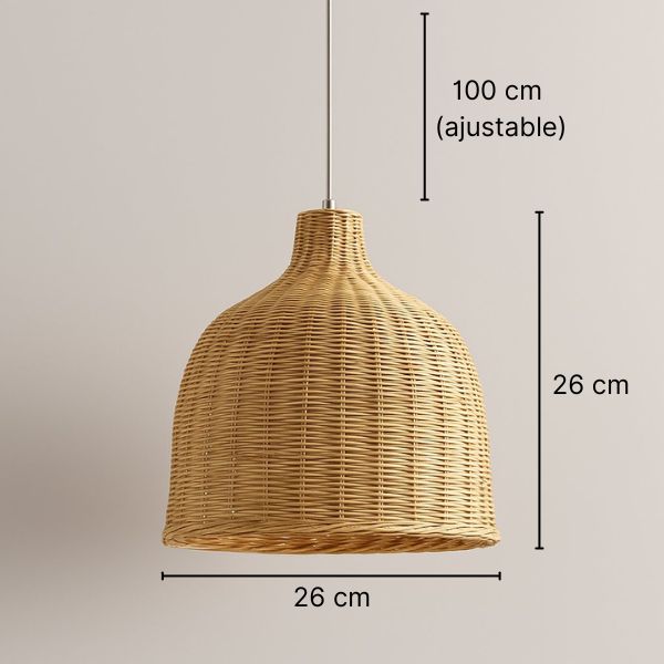 Suspension en bambou tressé d'inspiration japonaise – Kaori — vue de profil (2)