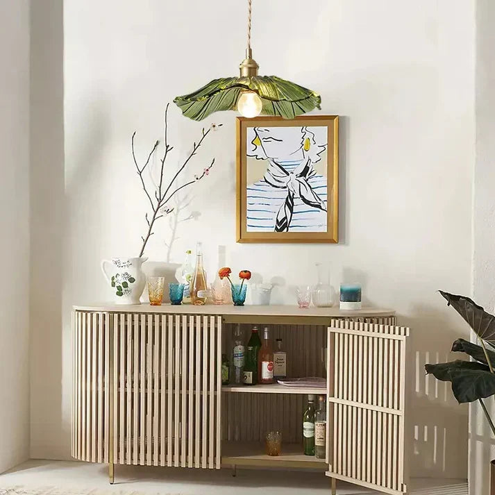 Suspension en verre sculpté forme florale Ø28 cm – Floréa — dimensions et cotes (2)