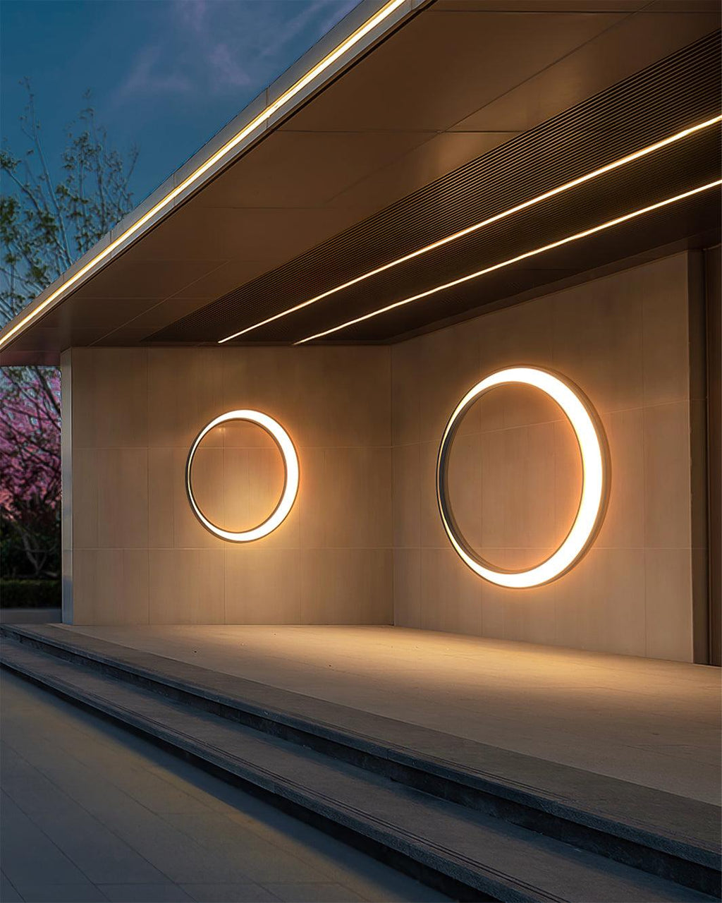 Applique murale LED en métal noir intérieur et extérieur – Moon — détail de la matière