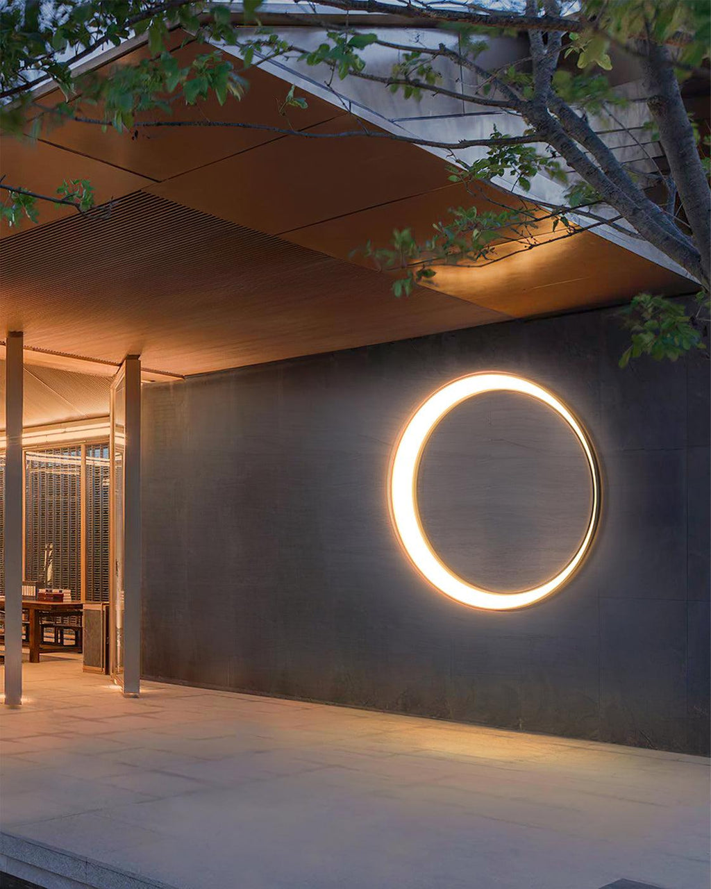 Applique murale LED en métal noir intérieur et extérieur – Moon — détail de la finition (2)