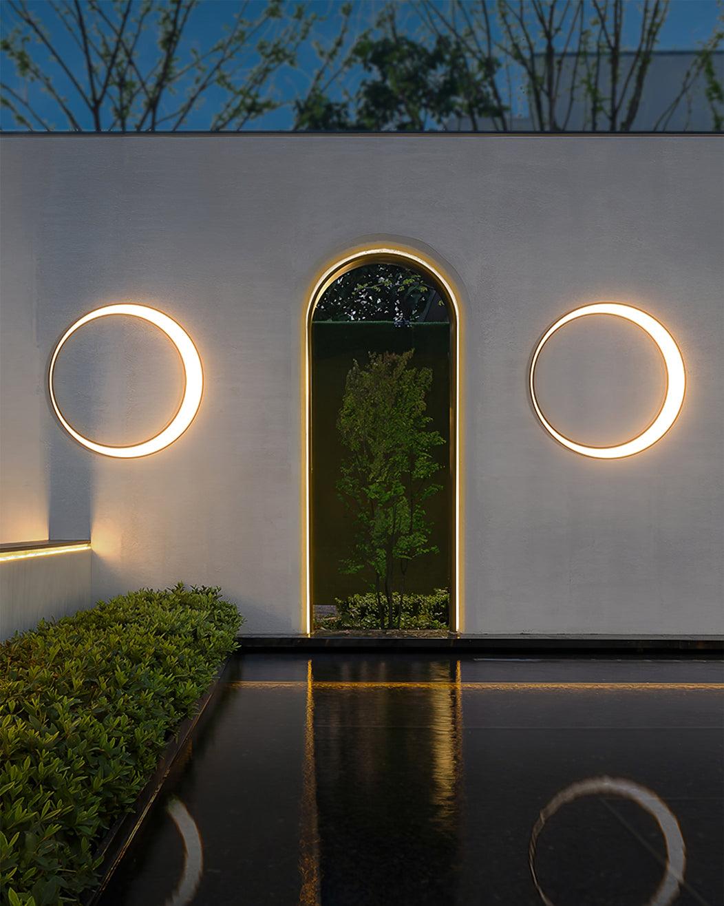 Applique murale LED en métal noir intérieur et extérieur – Moon — dimensions et cotes (2)