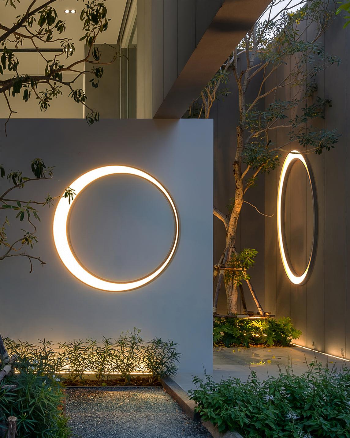 Applique murale LED en métal noir intérieur et extérieur – Moon — détail de la finition