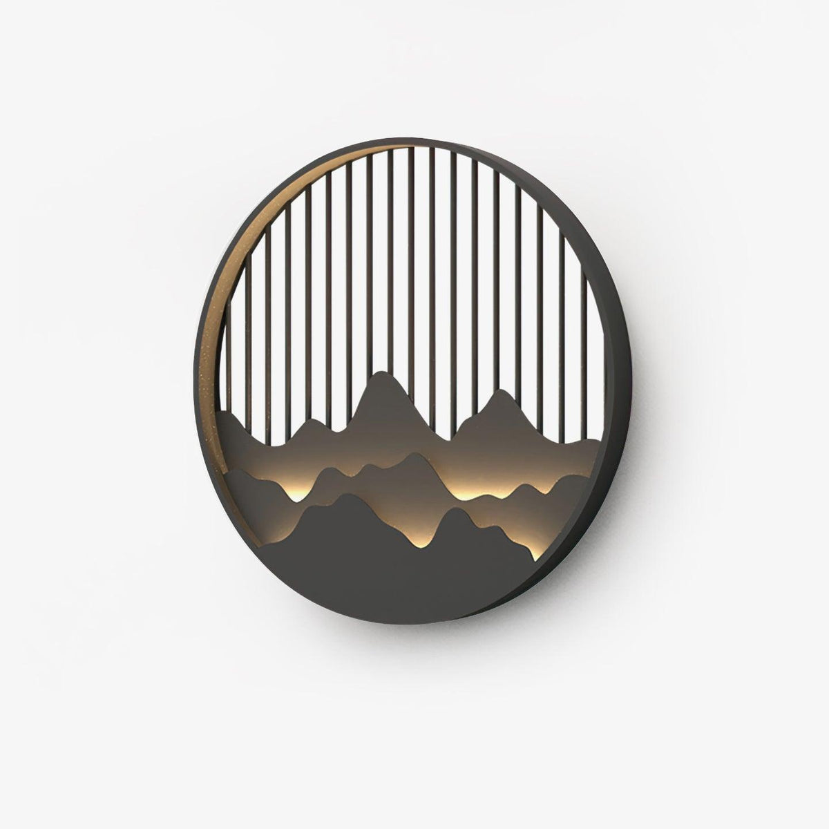 Applique murale extérieure motif montagne – cadre gris