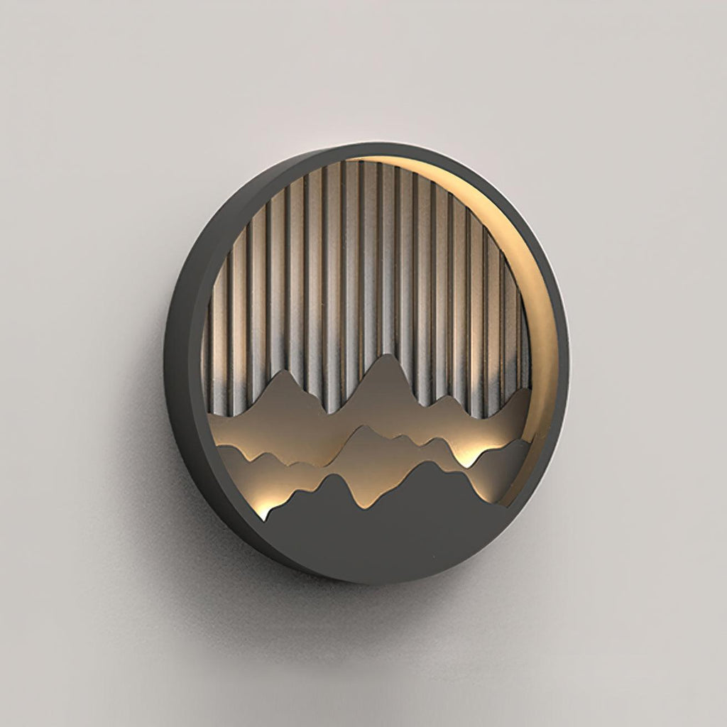 Applique murale extérieure motif montagne – cadre gris — dimensions et cotes (2)