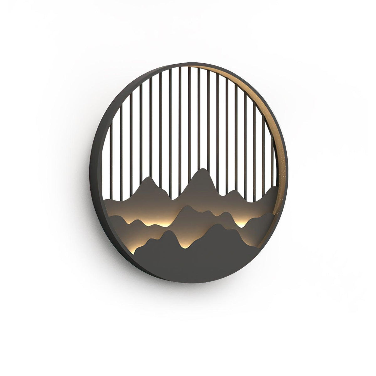 Applique murale extérieure motif montagne – cadre gris — détail de la matière (2)