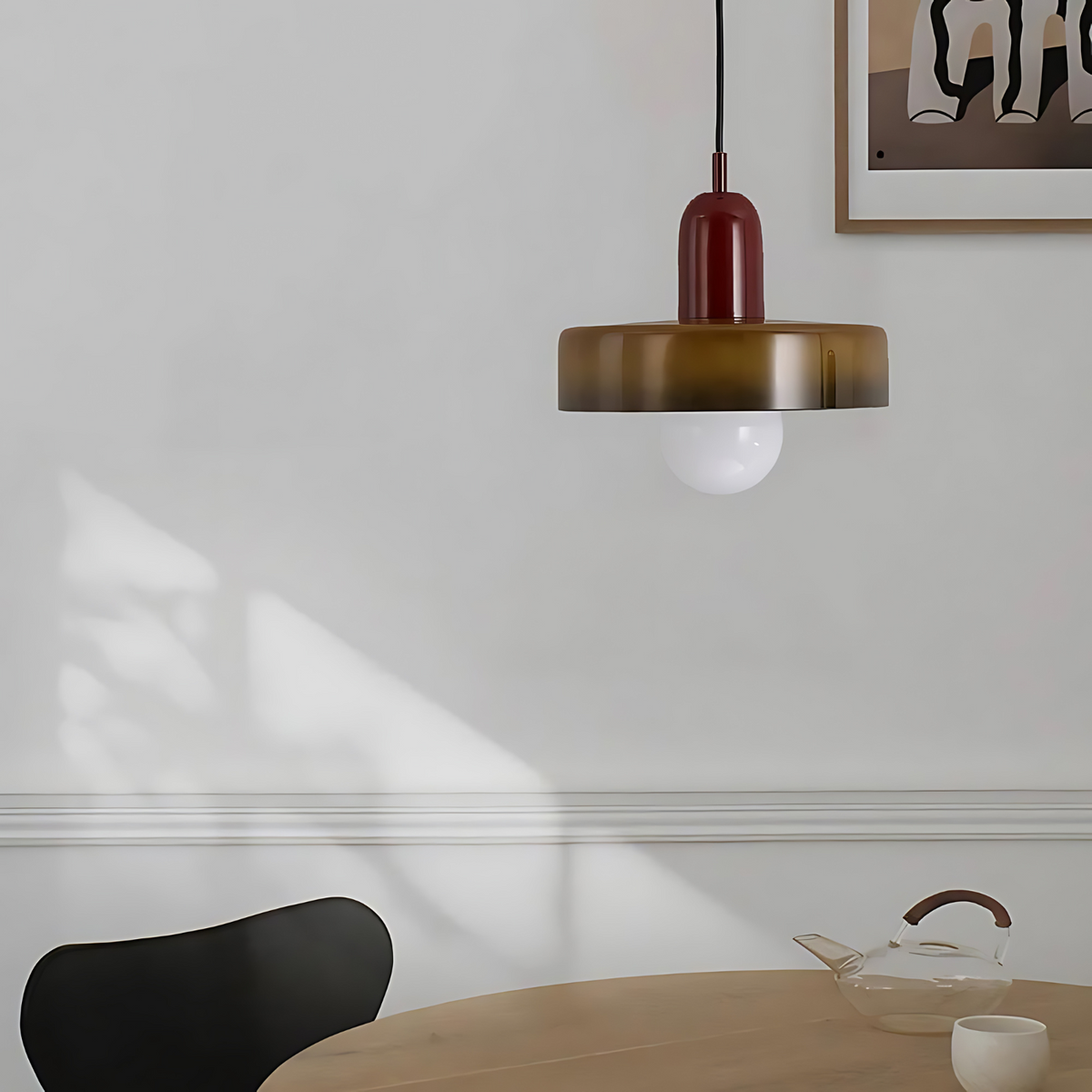 Plafonnier design classique à hauteur réglable – HaloLuxe — vue de profil