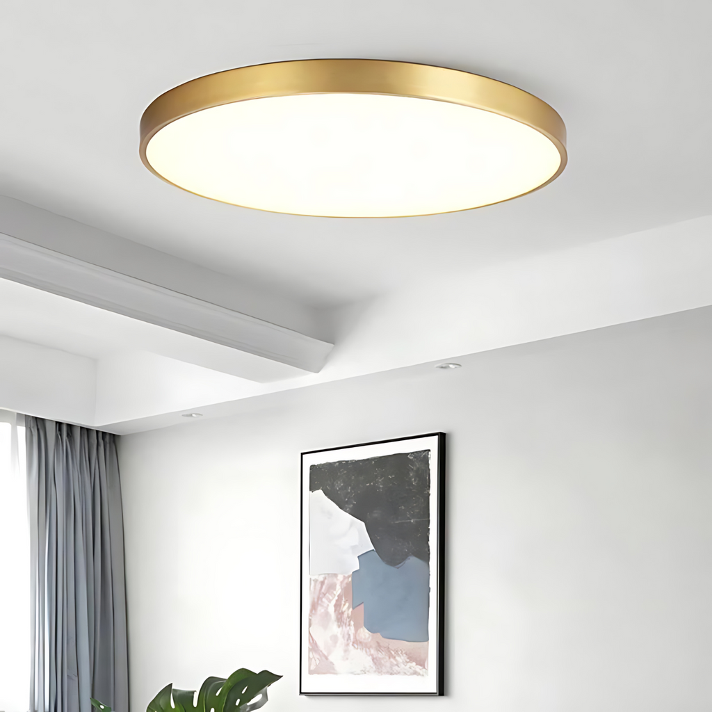 Plafonnier design épuré en matériaux durables – LumiRing — vue de profil