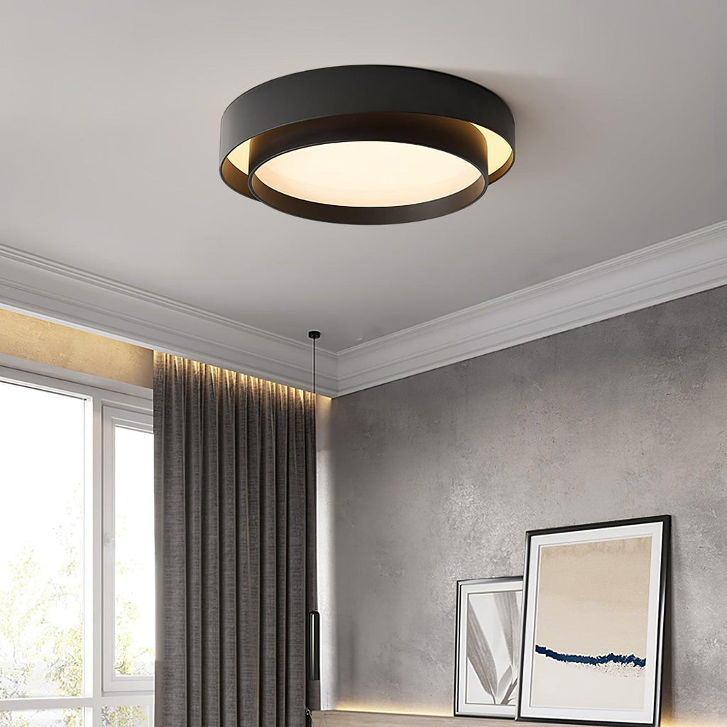 Plafonnier LED sculptural 40, 50 ou 60 cm – hauteur 14 cm — vue de face