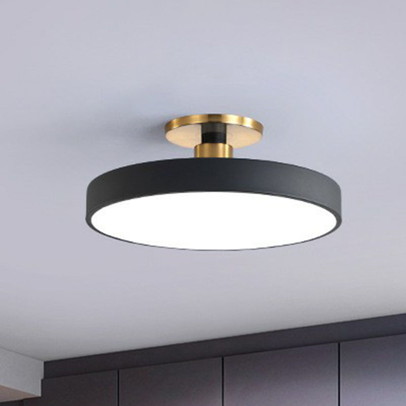 Plafonnier LED nordique semi-encastré acrylique 30 à 49 cm — vue de profil