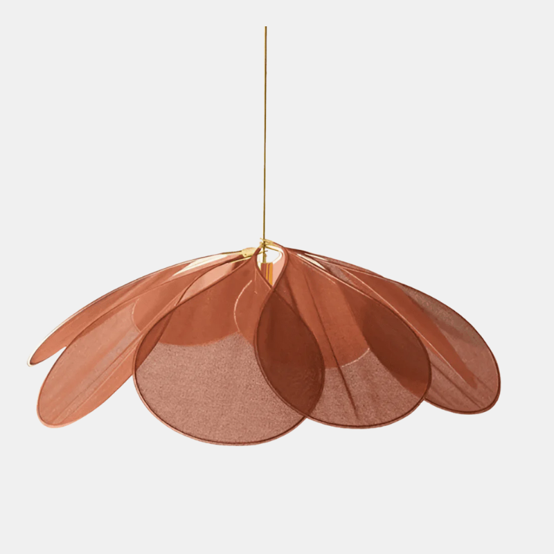 Plafonnier en tissu à motif floral vintage – abat-jour Ø 60 cm