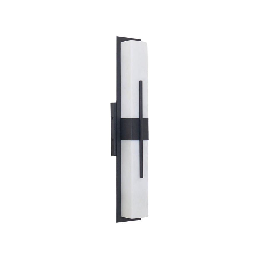 Applique murale extérieure albâtre IP65 barre LED – Possini — détail de la finition (2)