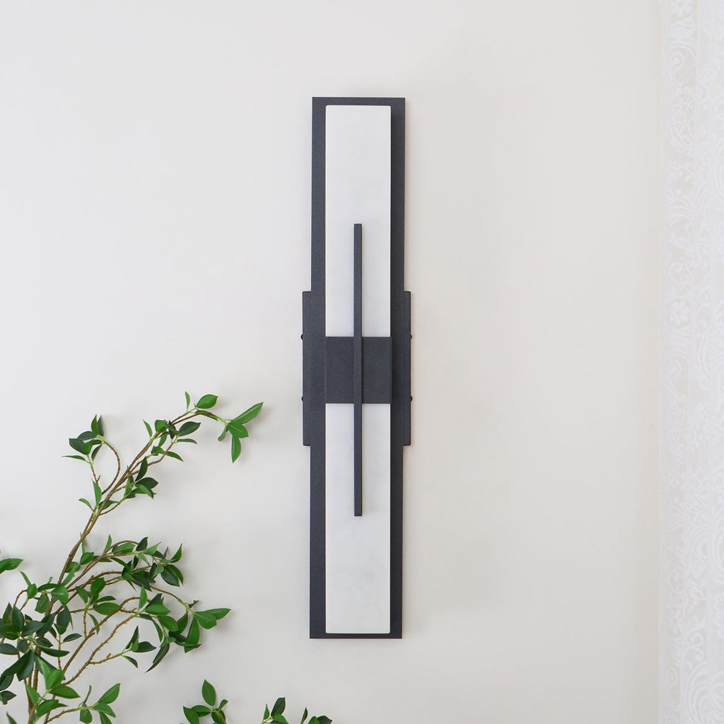 Applique murale extérieure albâtre IP65 barre LED – Possini — dimensions et cotes