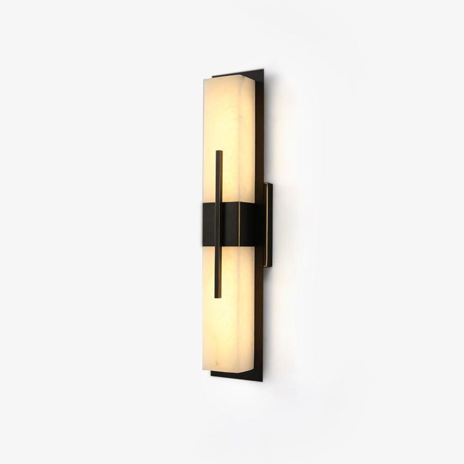 Applique murale extérieure albâtre IP65 barre LED – Possini — vue de trois quarts (2)