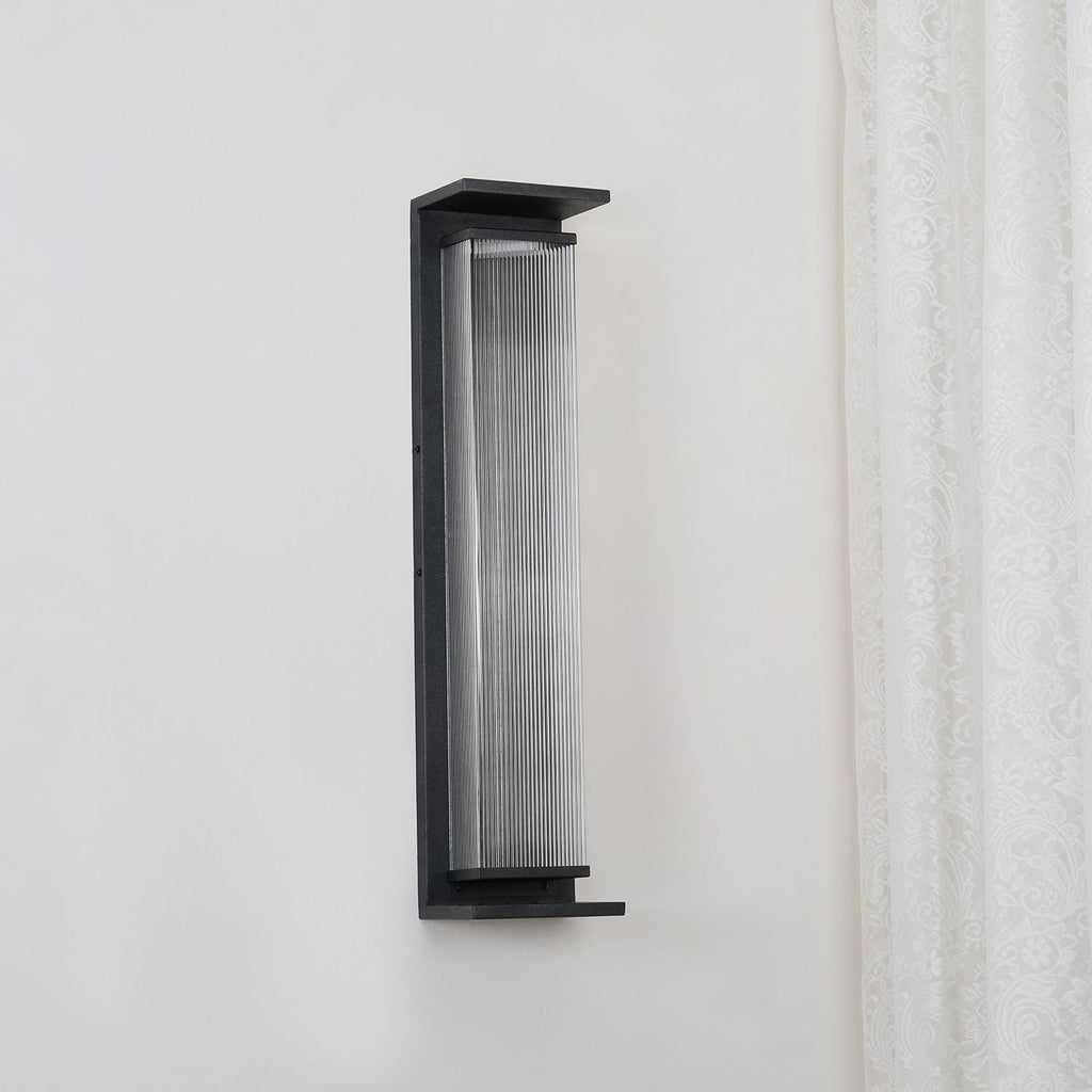 Applique murale extérieure rectangulaire en inox LED — vue de face (4)