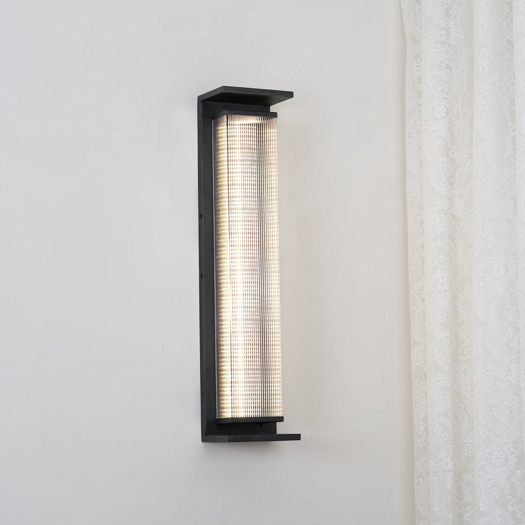 Applique murale extérieure rectangulaire en inox LED — dimensions et cotes