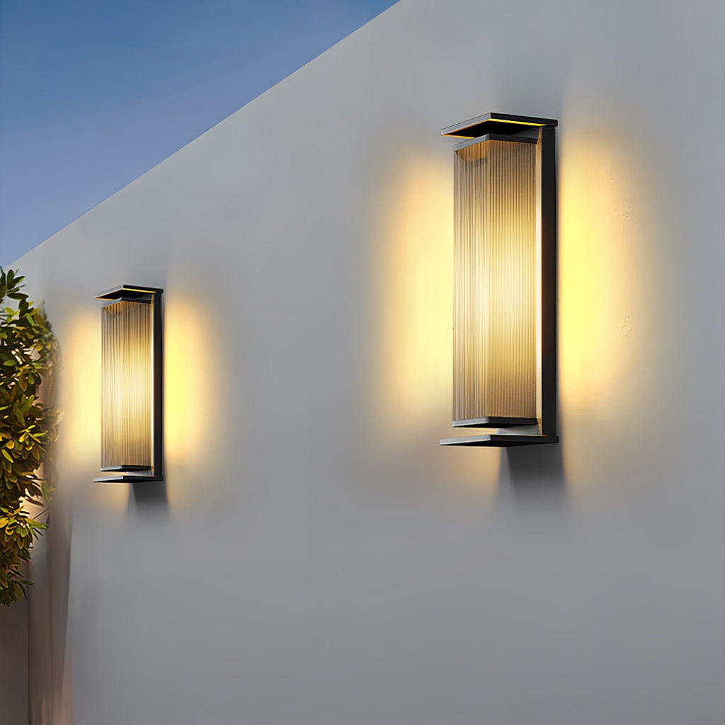 Applique murale extérieure rectangulaire en inox LED — vue de profil