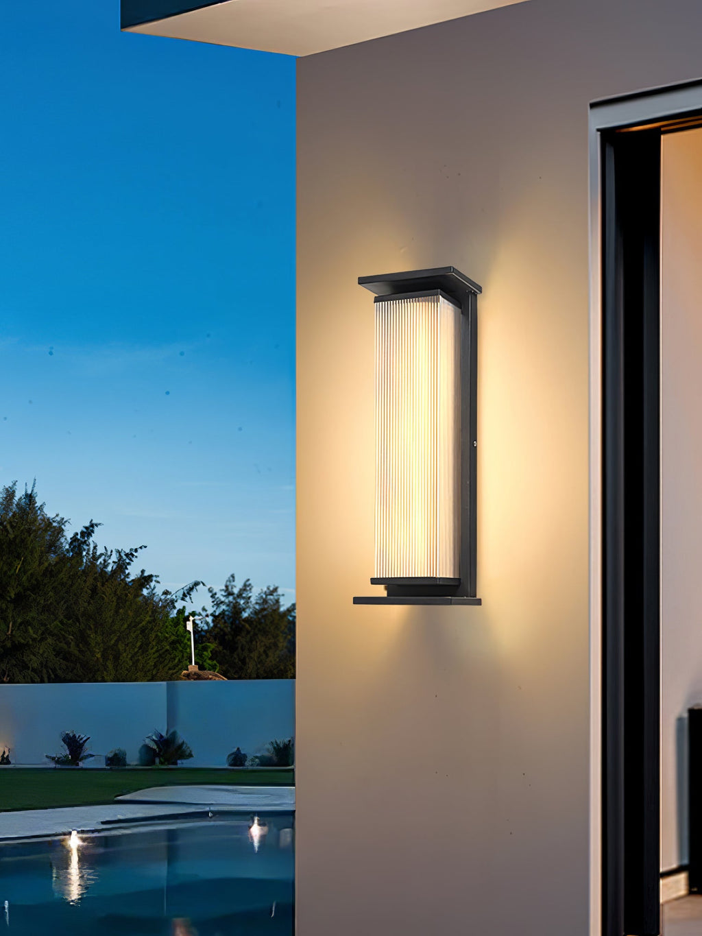 Applique murale extérieure rectangulaire en inox LED — vue de profil (3)