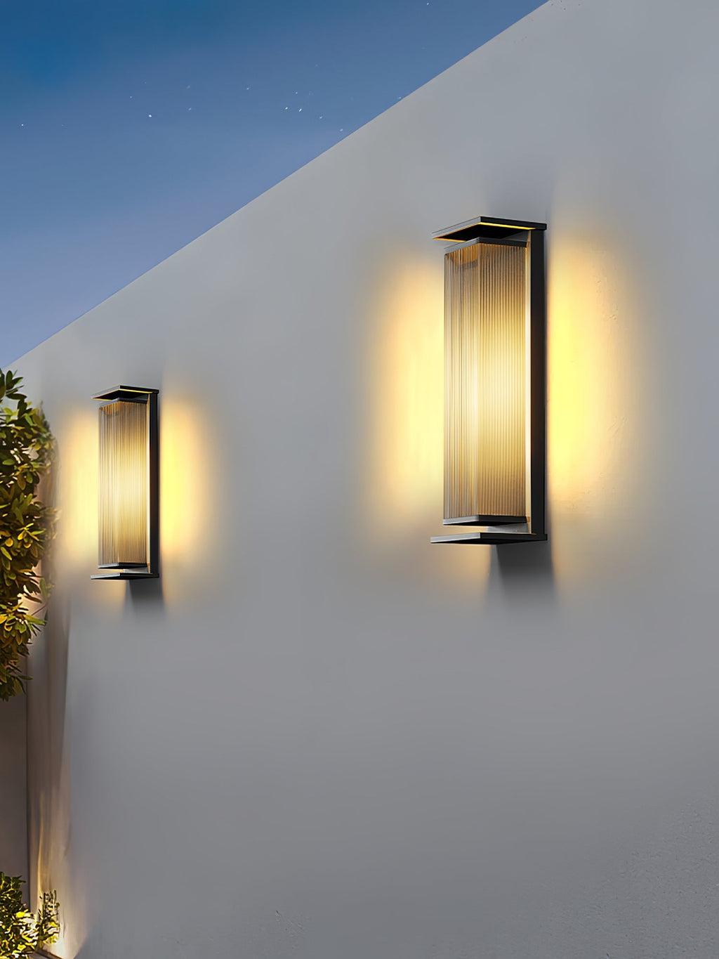 Applique murale extérieure solaire LED en acier inoxydable — dimensions et cotes