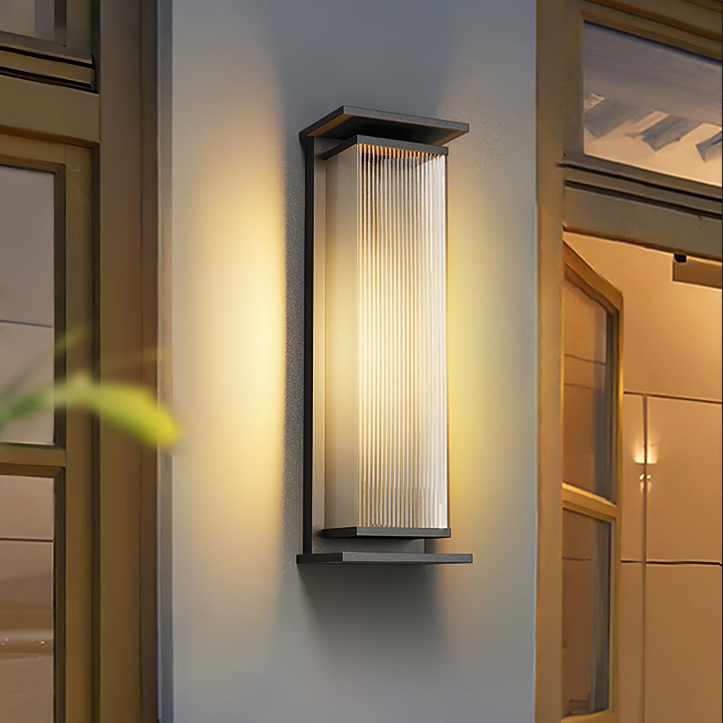 Applique murale extérieure solaire LED en acier inoxydable — détail de la matière