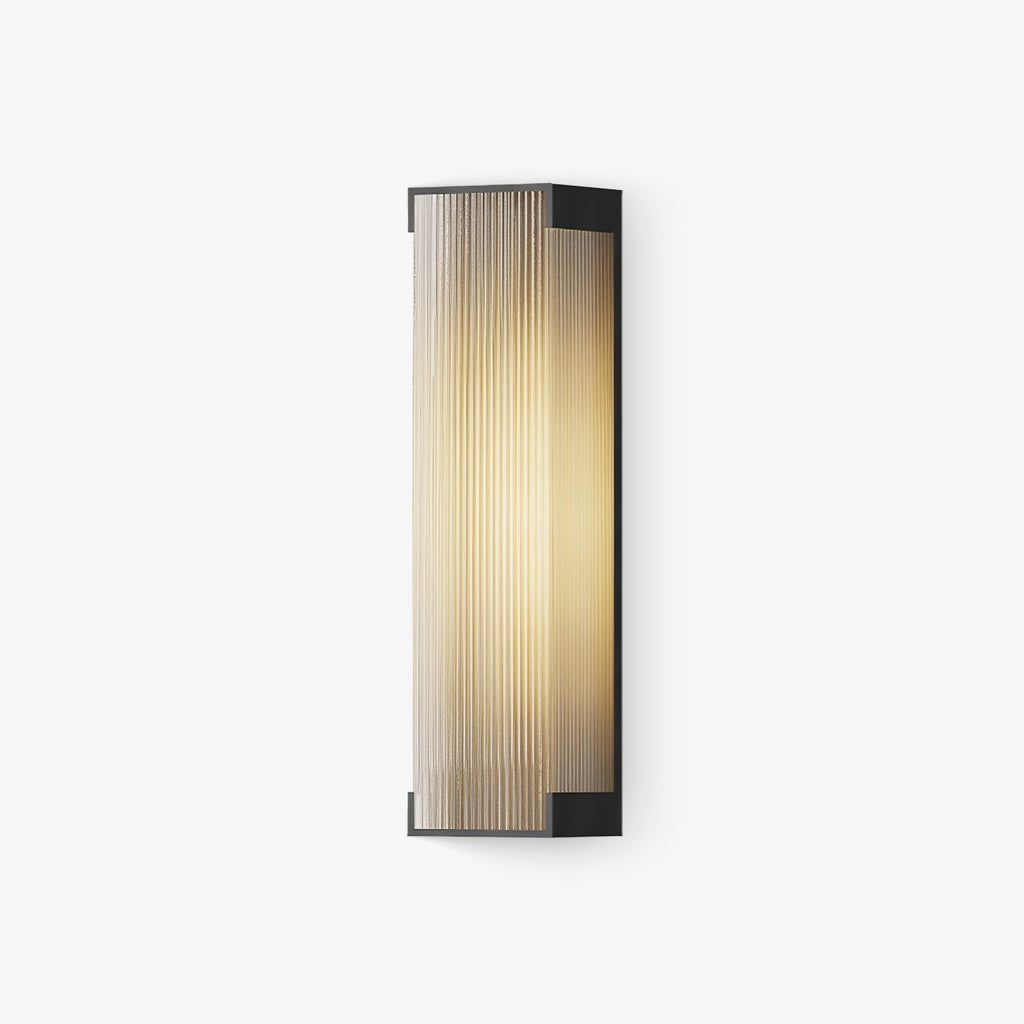 Applique murale extérieure LED rectangulaire cadre noir PC strié