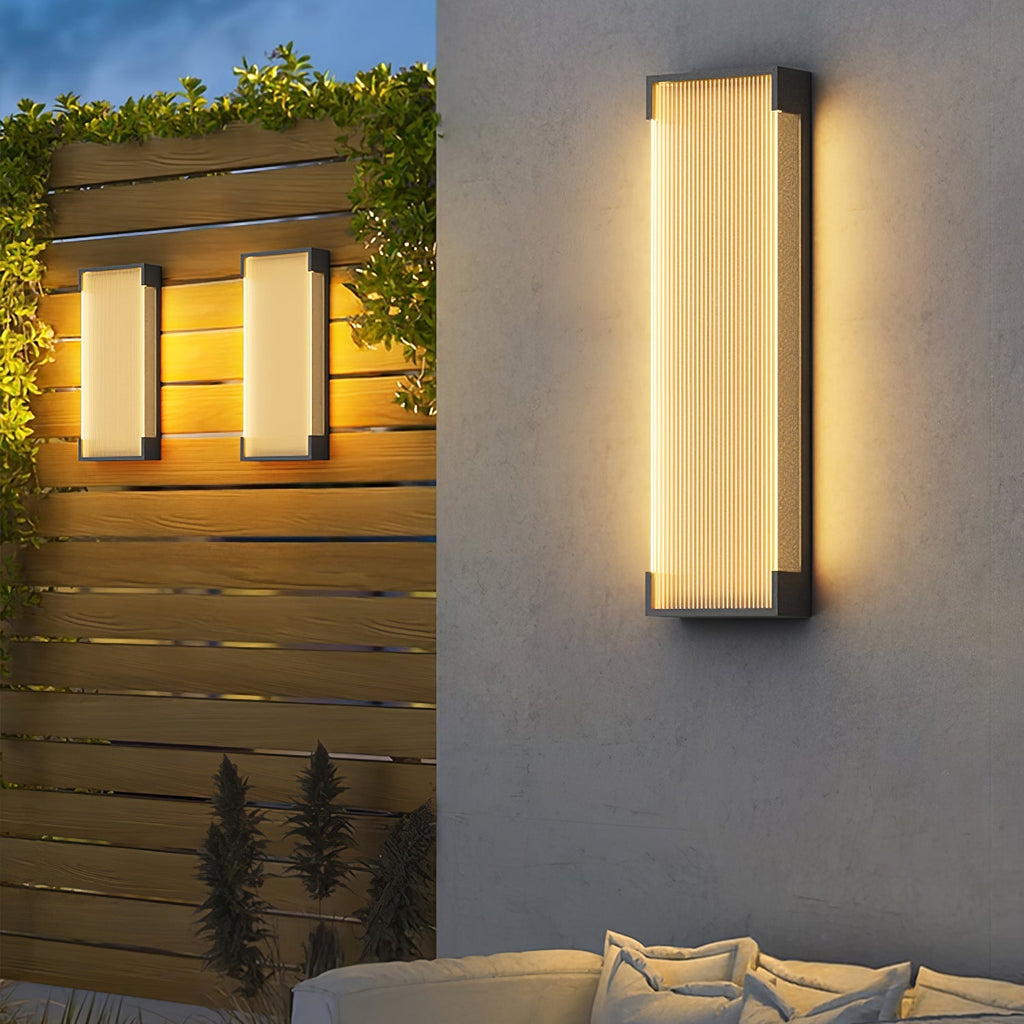 Applique murale extérieure solaire LED rectangulaire panneau PC — détail du système de fixation