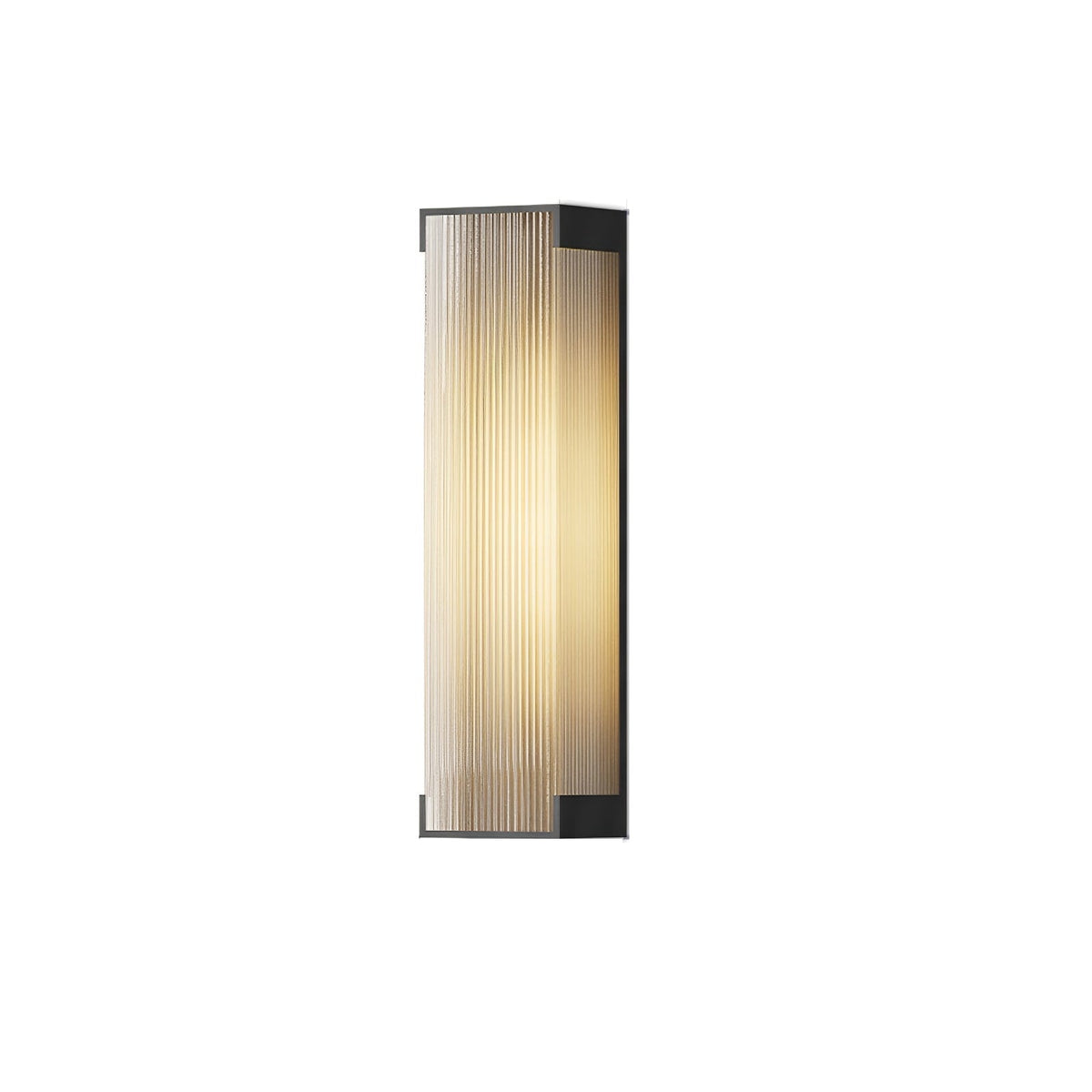 Applique murale extérieure LED rectangulaire cadre noir PC strié — dimensions et cotes (4)
