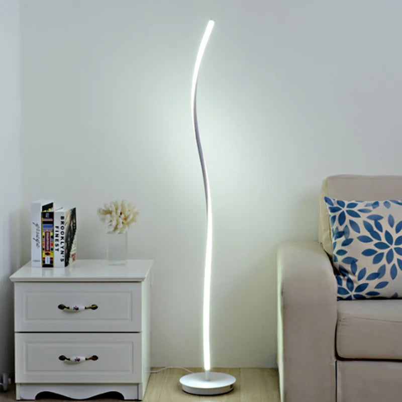 Lampadaire LED nordique en bois et gel de silice – lumière douce — vue de face